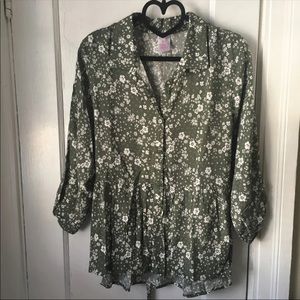 Olive Green Blouse/Junior's Size Extra Large/Worn Once